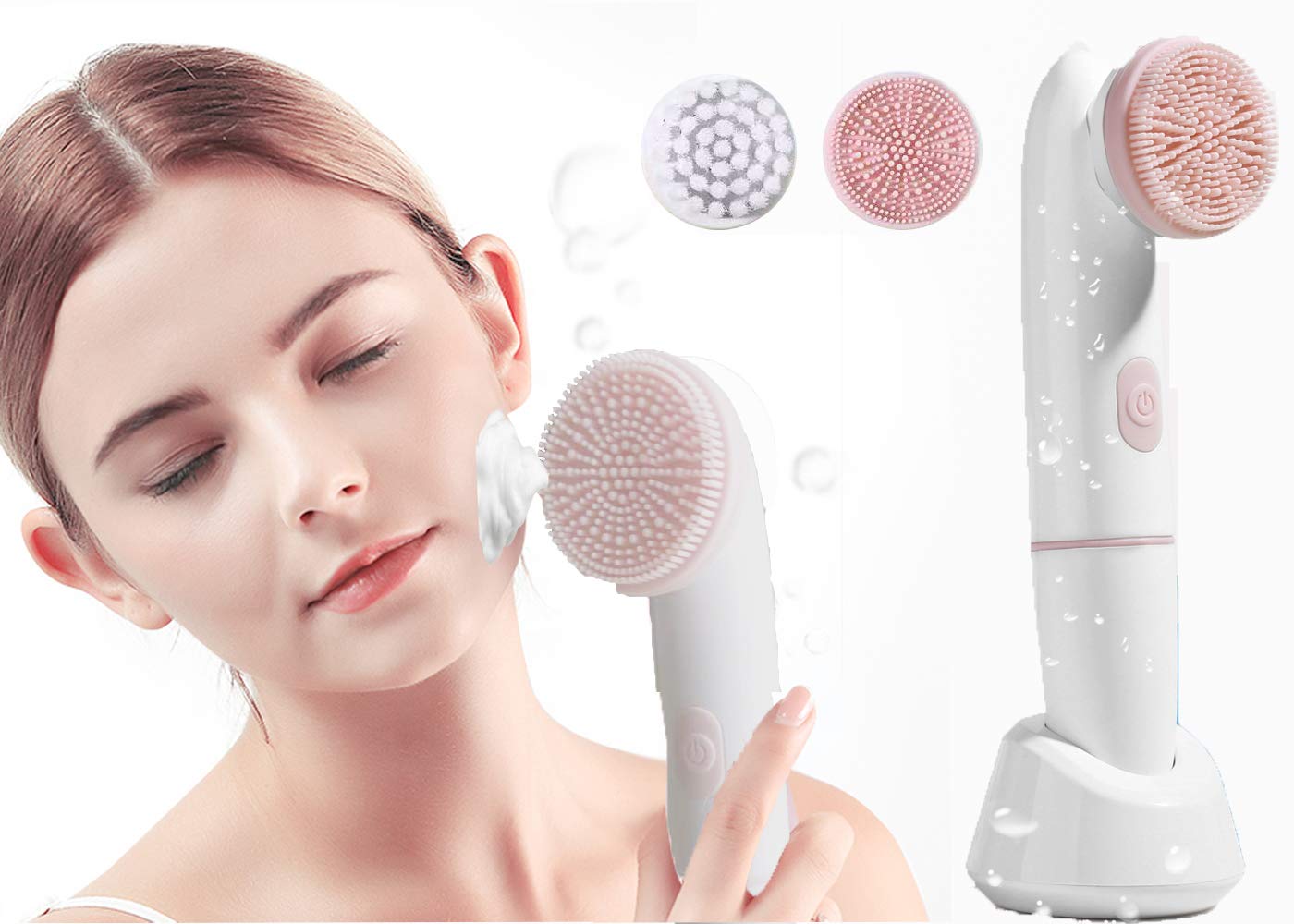 Deep Cleaning Ultrasonic Vibration Waterproof Facial Cleansing Brush